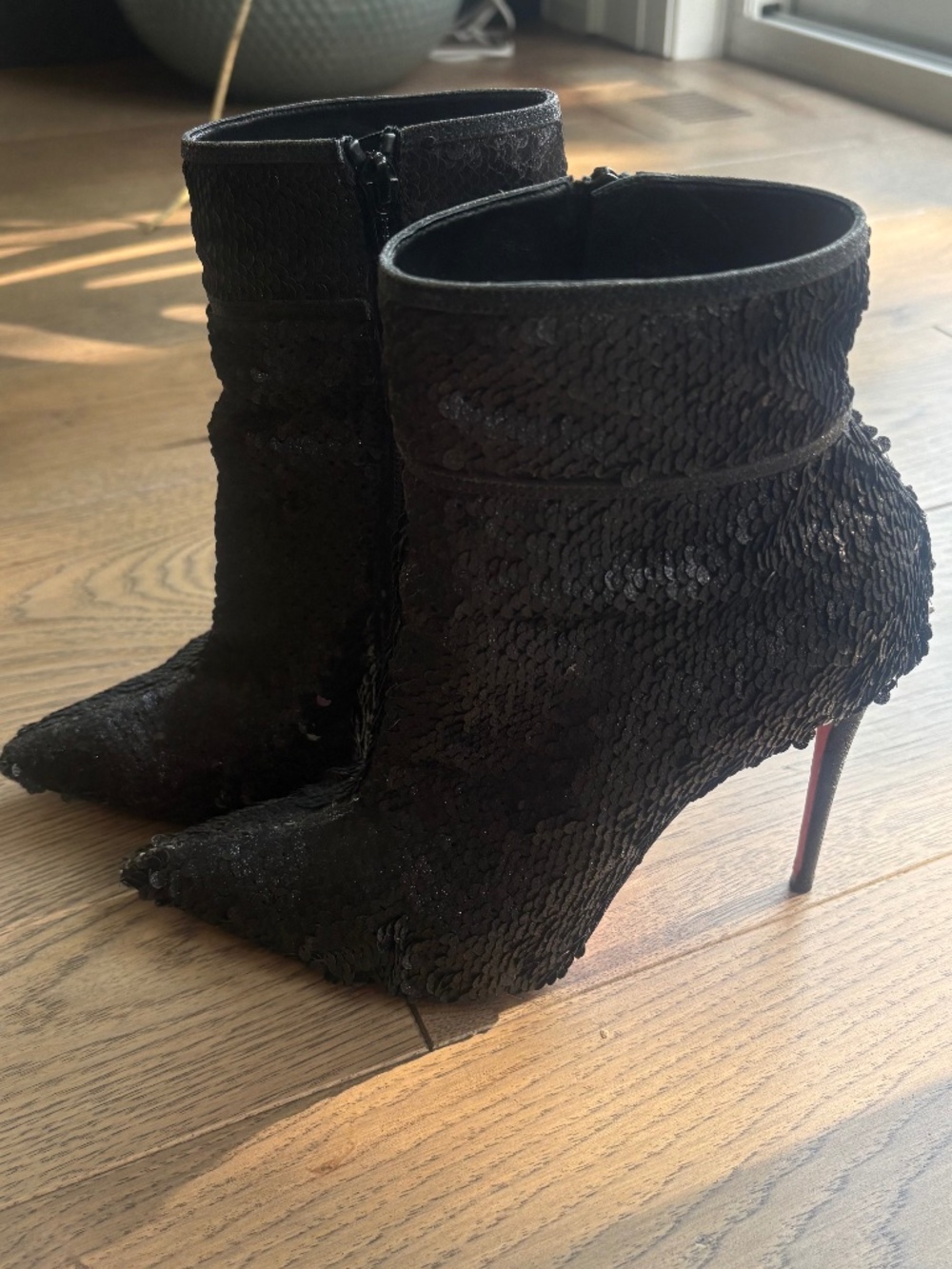 Christian Louboutin Moulakate 100 Sequin Ankle Booties